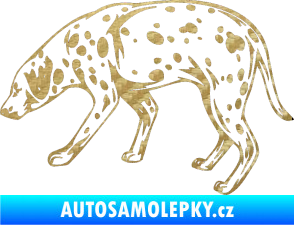 Samolepka Pes 001 levá Dalmatin 3D karbon zlatý