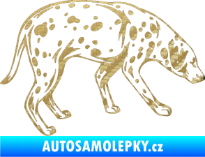 Samolepka Pes 001 pravá Dalmatin 3D karbon zlatý