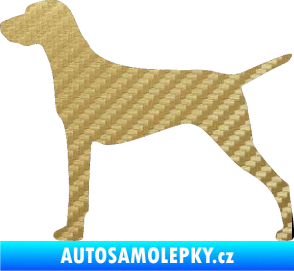 Samolepka Pes 052 levá Ohař 3D karbon zlatý