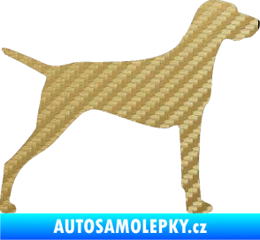 Samolepka Pes 052 pravá Ohař 3D karbon zlatý