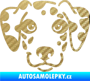Samolepka Pes 064 Dalmatin 3D karbon zlatý