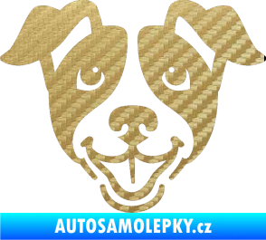 Samolepka Pes 065 3D karbon zlatý