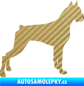 Samolepka Pes 087 pravá Boxer 3D karbon zlatý