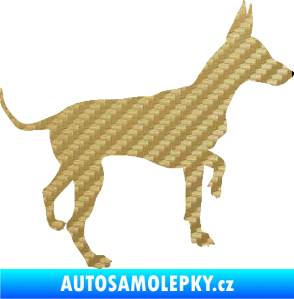 Samolepka Pes 093 pravá Pražský krysařík 3D karbon zlatý