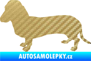 Samolepka Pes 094 levá Baset 3D karbon zlatý