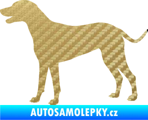 Samolepka Pes 095 levá Dalmatin 3D karbon zlatý
