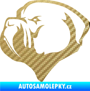 Samolepka Pes 116 levá pitbull 3D karbon zlatý