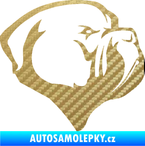 Samolepka Pes 116 pravá pitbull 3D karbon zlatý