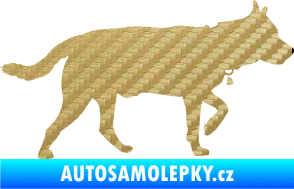 Samolepka Pes 121 pravá německý ovčák 3D karbon zlatý