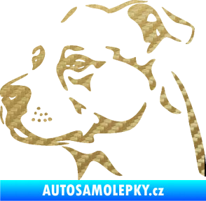 Samolepka Pes 134 levá Stafordširský bulteriér 3D karbon zlatý