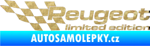 Samolepka Peugeot limited edition levá 3D karbon zlatý