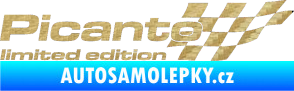 Samolepka Picanto limited edition pravá 3D karbon zlatý