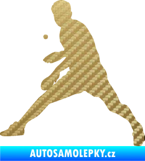 Samolepka Ping pong 002 levá 3D karbon zlatý