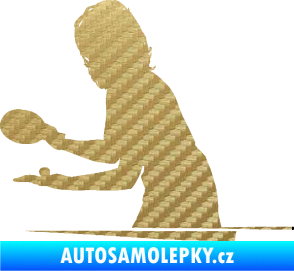 Samolepka Ping pong 005 levá 3D karbon zlatý