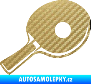 Samolepka Ping pong pálka pravá 3D karbon zlatý