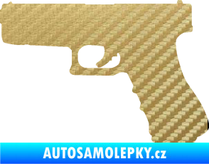 Samolepka Pistole 001 levá 3D karbon zlatý