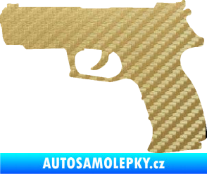 Samolepka Pistole 003 levá 3D karbon zlatý