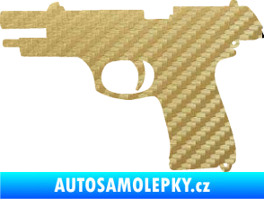 Samolepka Pistole 004 levá 3D karbon zlatý