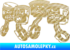 Samolepka Písty levá 3D karbon zlatý