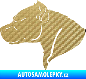 Samolepka Pitbull 004 levá 3D karbon zlatý