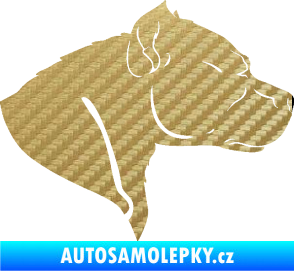 Samolepka Pitbull 004 pravá 3D karbon zlatý
