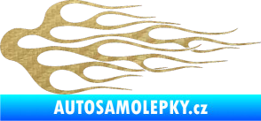 Samolepka Plameny 008 3D karbon zlatý