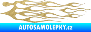 Samolepka Plameny 014 3D karbon zlatý