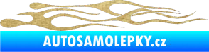 Samolepka Plameny 015 3D karbon zlatý