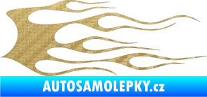 Samolepka Plameny 018 3D karbon zlatý