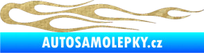 Samolepka Plameny 024 3D karbon zlatý