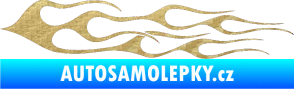 Samolepka Plameny 028 3D karbon zlatý