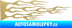 Samolepka Plameny 030 3D karbon zlatý