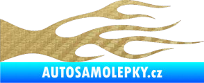 Samolepka Plameny 032 3D karbon zlatý