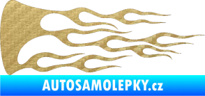 Samolepka Plameny 039 3D karbon zlatý