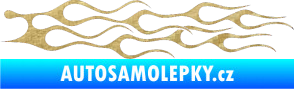 Samolepka Plameny 044 3D karbon zlatý
