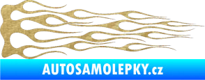 Samolepka Plameny 046 3D karbon zlatý