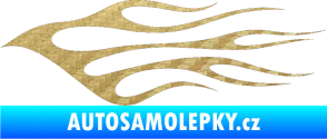 Samolepka Plameny 049 3D karbon zlatý