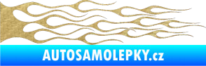 Samolepka Plameny 050 3D karbon zlatý