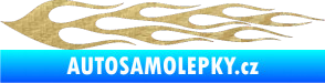 Samolepka Plameny 061 3D karbon zlatý