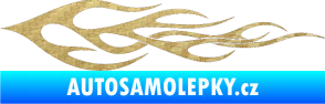 Samolepka Plameny 062 3D karbon zlatý