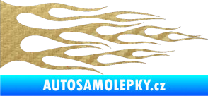 Samolepka Plameny 067 3D karbon zlatý