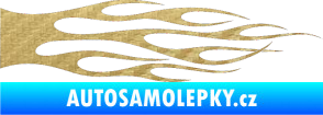 Samolepka Plameny 069 3D karbon zlatý