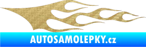 Samolepka Plameny 076 3D karbon zlatý
