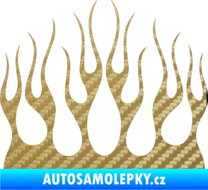Samolepka Plameny 084 3D karbon zlatý