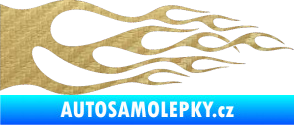 Samolepka Plameny 086 3D karbon zlatý
