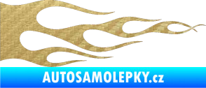 Samolepka Plameny 090 3D karbon zlatý