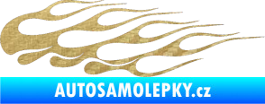 Samolepka Plameny 091 3D karbon zlatý