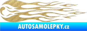 Samolepka Plameny 095 3D karbon zlatý