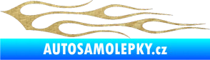 Samolepka Plameny 100 3D karbon zlatý