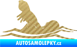 Samolepka Plavání 005 pravá 3D karbon zlatý
